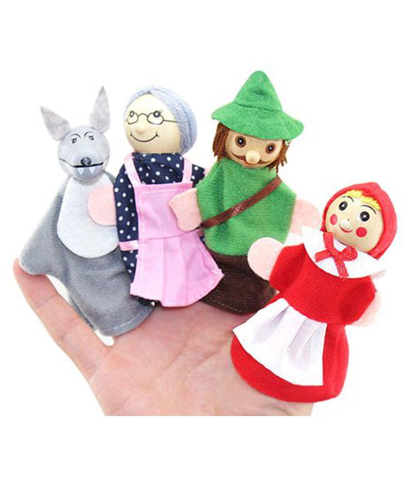 Little Red Riding Hood and Wolf Fairy Story Play Game Finger Puppets ...