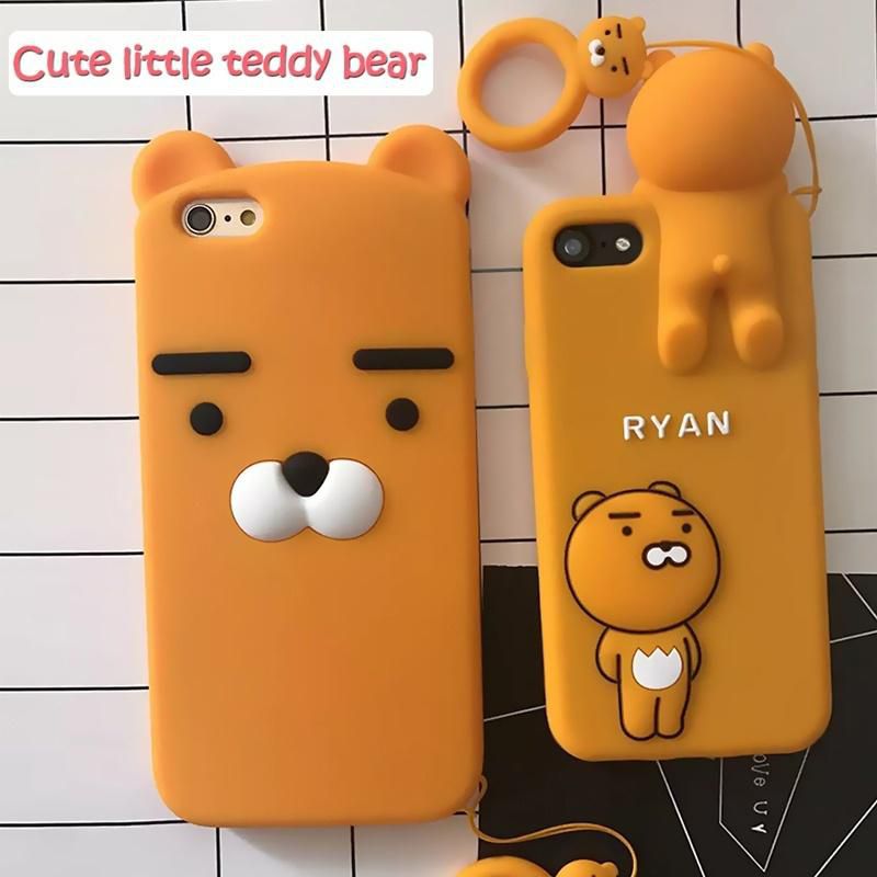 Lovely Cartoon Ryan Lion Bear Panda Back Cover for Phone Soft Silicone\/TPU Phone  Case Ring Pendant - Mobile Enhancements Online at Low Prices | Snapdeal  India