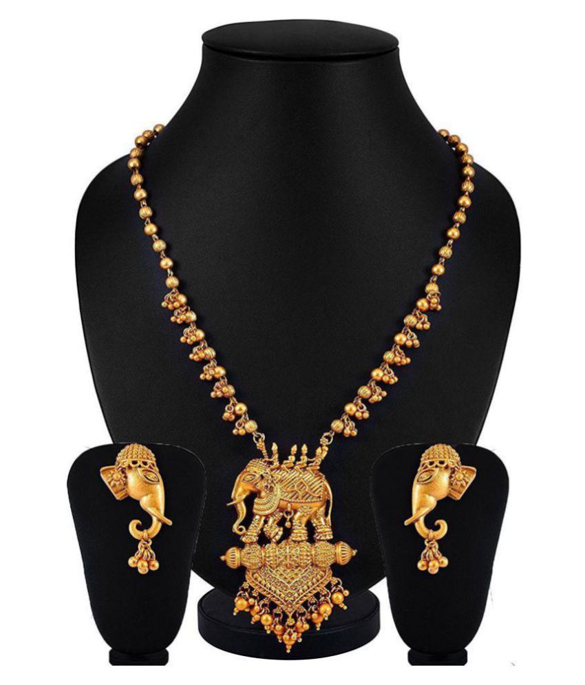     			YOUBELLA Alloy Golden Traditional Necklaces Set