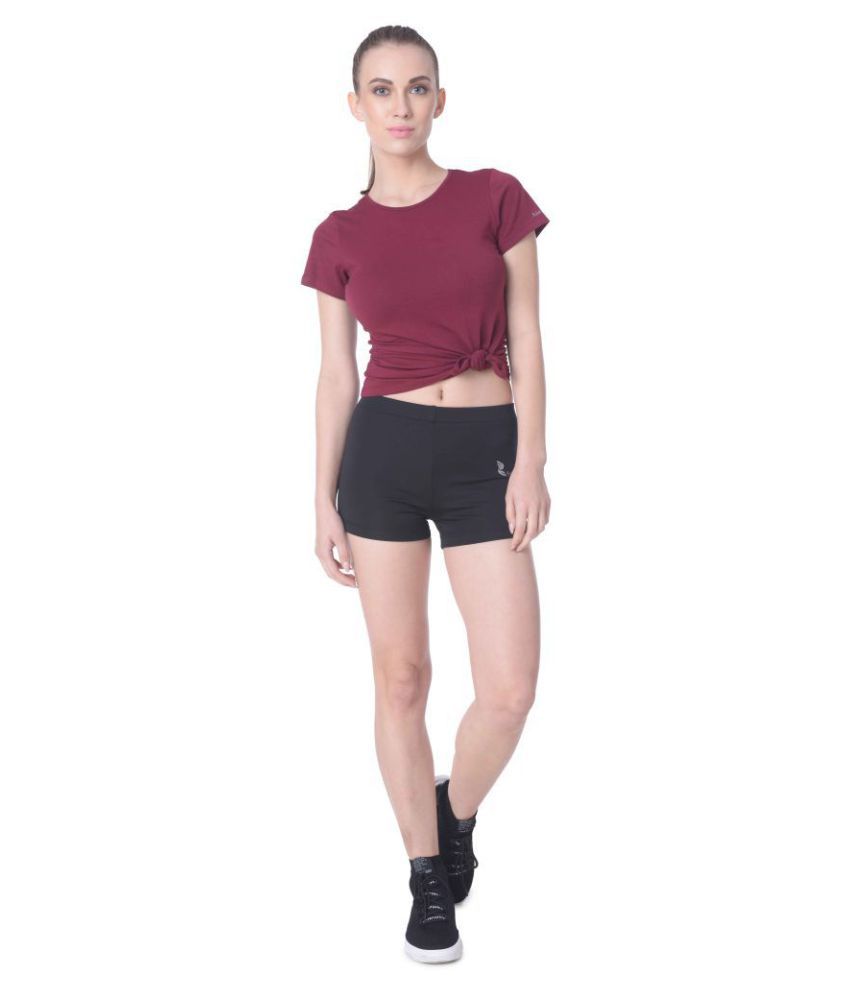 Buy Aisthetikos Polyester Hot Pants Black Online at Best Prices in