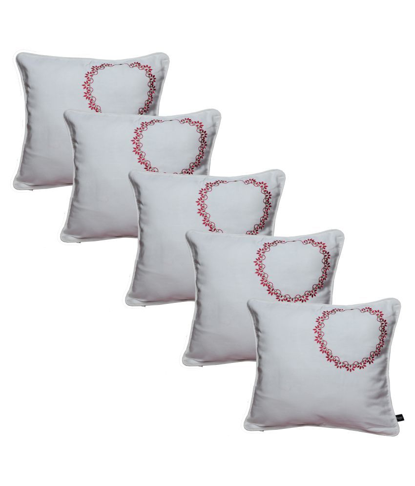     			Hugs'n'Rugs Set of 5 Cotton Cushion Covers 40X40 cm (16X16)