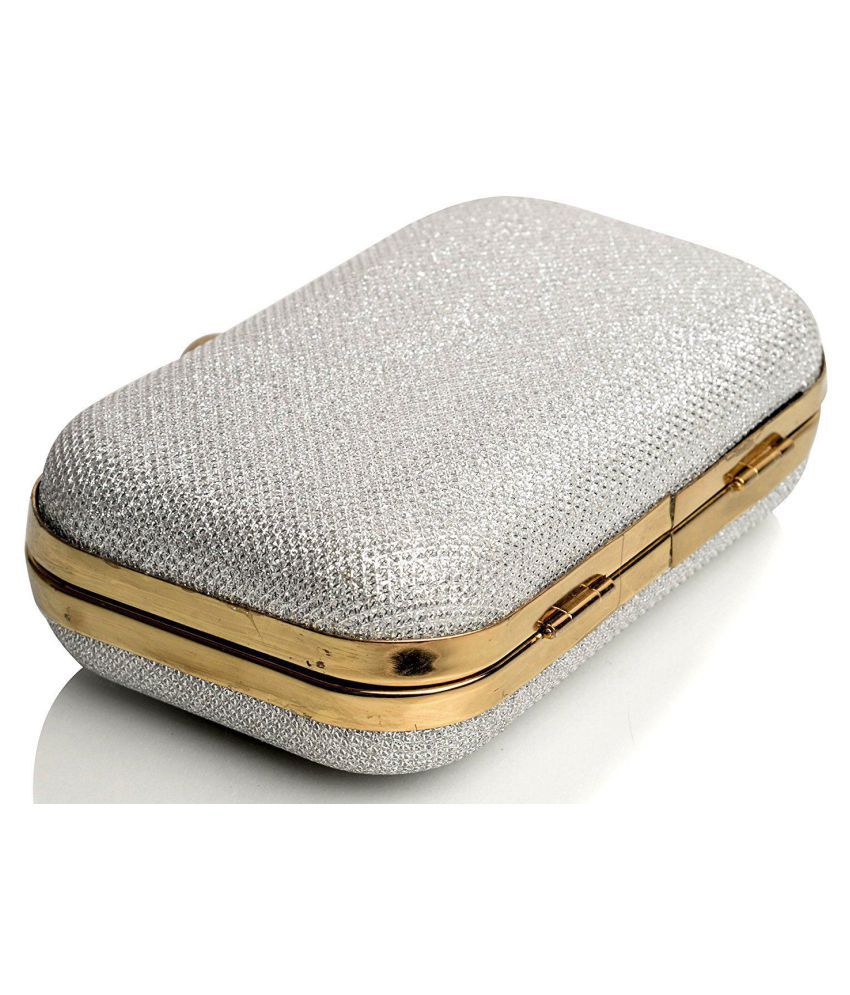 Buy Mammon Silver Metal Box Clutch at Best Prices in India - Snapdeal