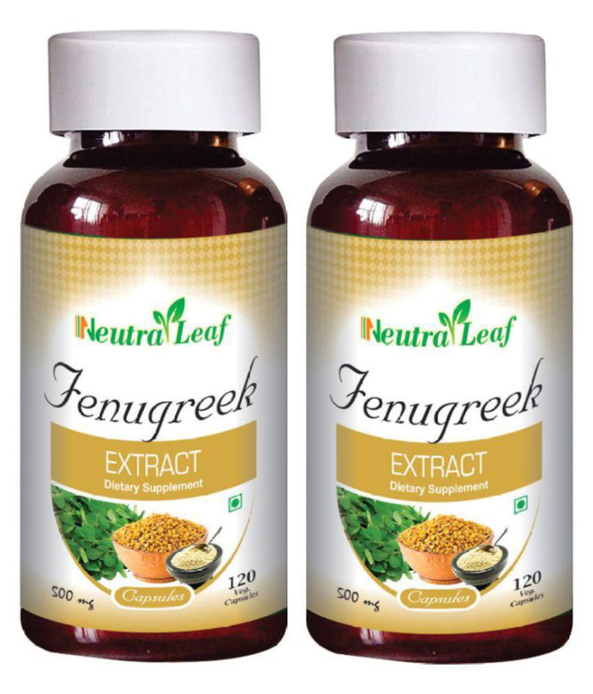 Neutra Leaf Fenugreek Extract Capsules 500 mg Natural Vitamins Capsule Pack of 2