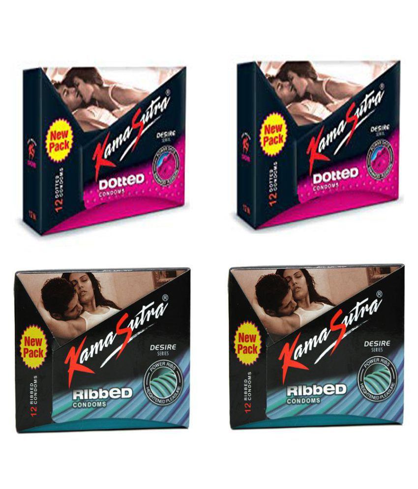 Kamasutra Dotted And Ribbed Condoms 12 Pcs Each Pack Of 4 Buy Kamasutra