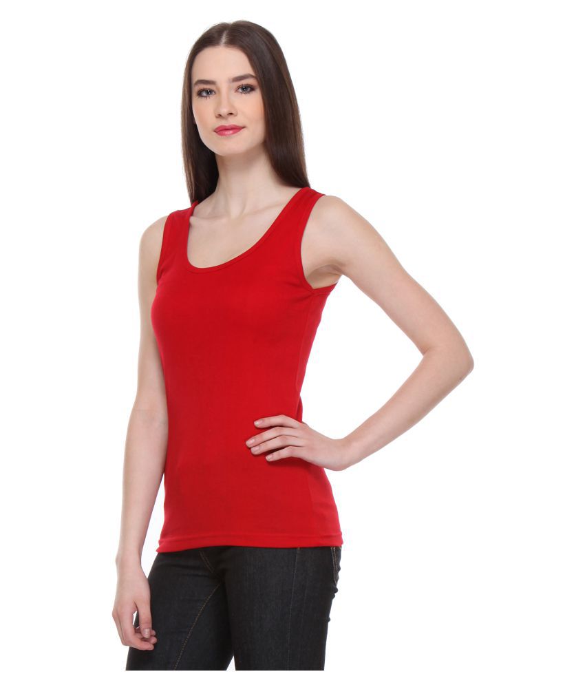 Buy IndiWeaves Cotton Tank Tops - Red Online at Best Prices in India ...