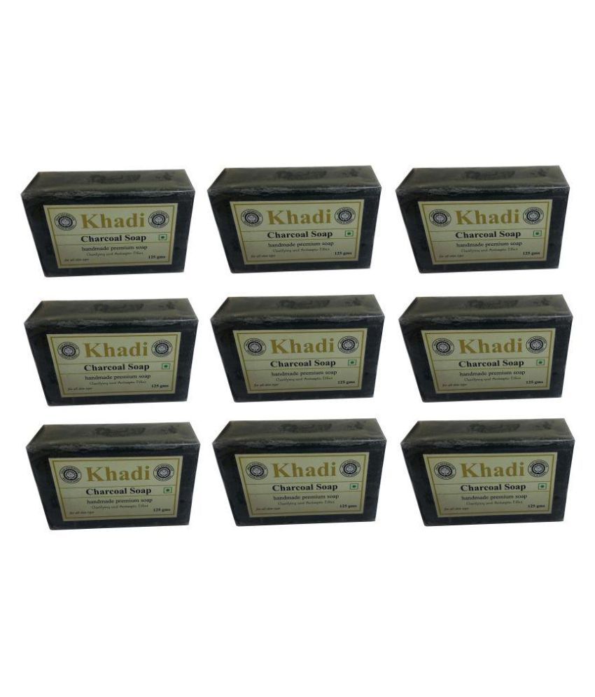     			Khadi Herbal Handmade Charcoal Pack of - 9 pcs Soap 1125 gm