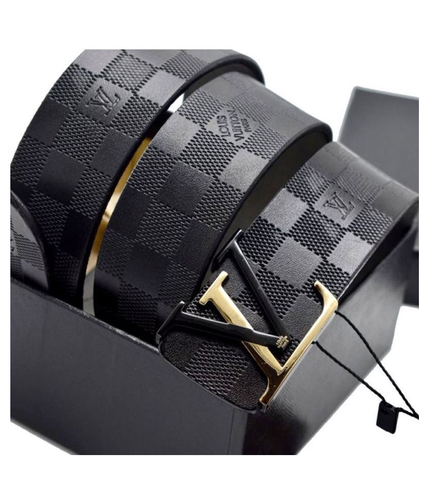 LV Belt Black Leather Party Belt - Pack of 1: Buy Online at Low Price in India - Snapdeal
