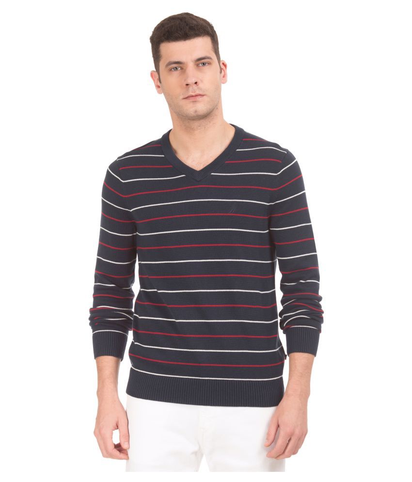 Nautica Navy V Neck Sweater - Buy Nautica Navy V Neck Sweater Online at ...