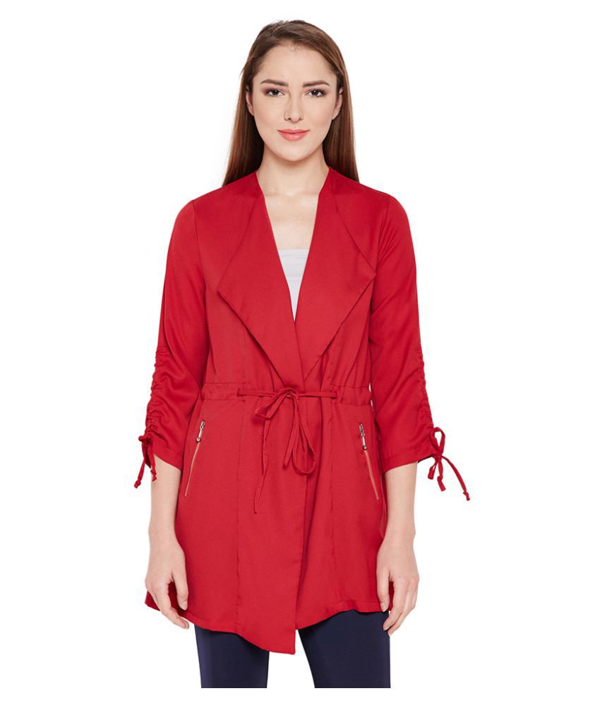 Buy Oxolloxo Polyester Red Wrap Coat Online at Best Prices in India ...