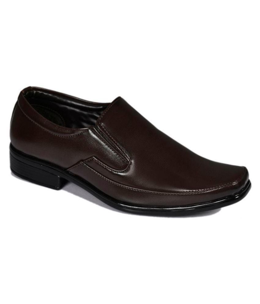 Lakhani Slip On Genuine Leather Brown Formal Shoes Price in India- Buy ...