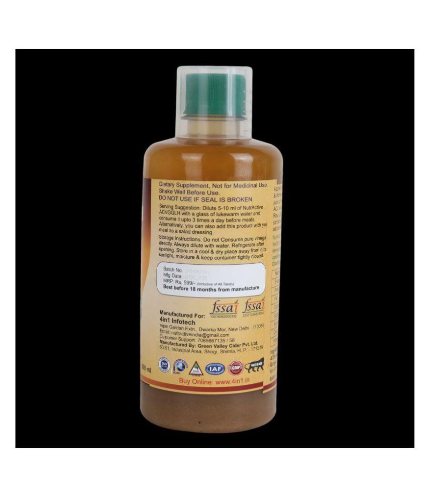 NutrActive ACV+Ginger+Garlic+Lemon+Honey Dressing 500 g Buy NutrActive