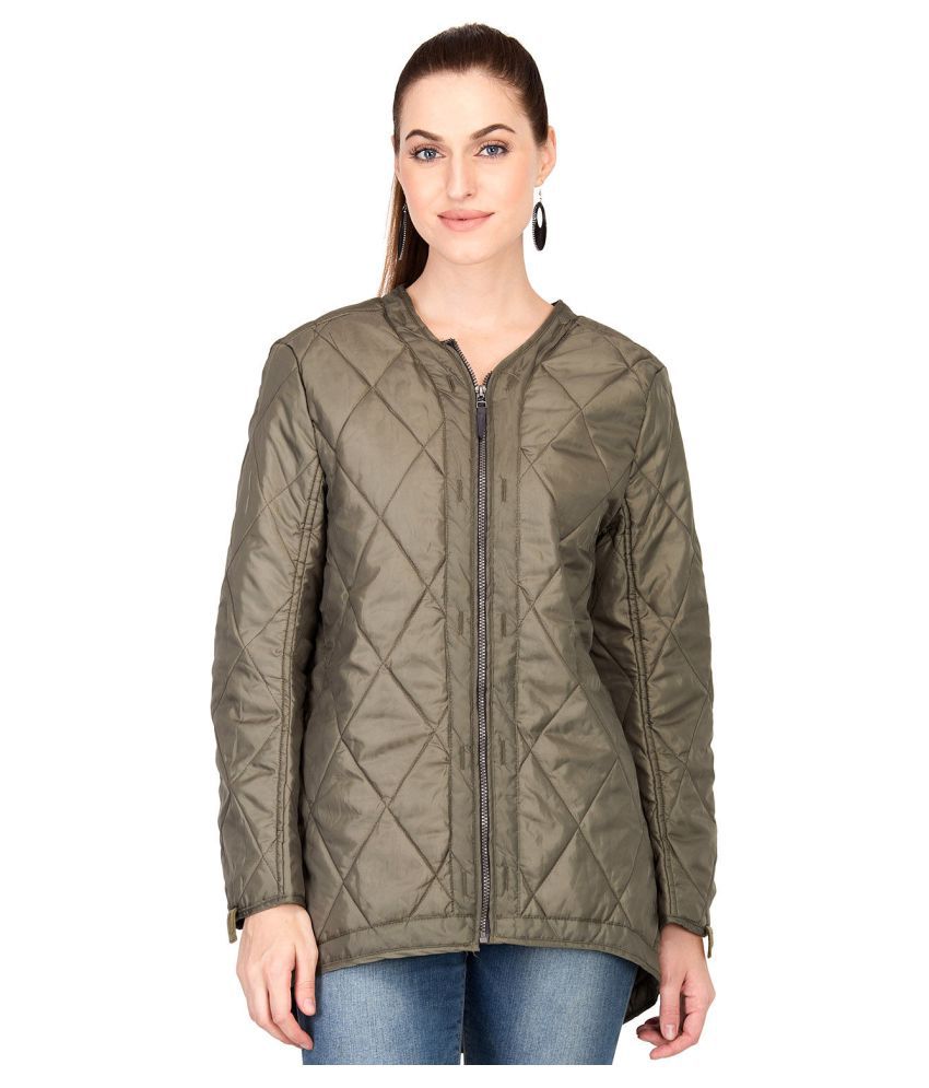     			kotty Polyester Blend Green Quilted/Padded Jackets