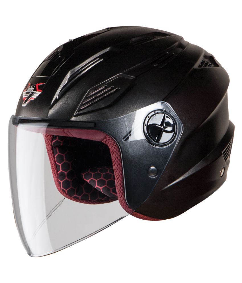 Steelbird Air SBA-6 7WINGS DASHING - Open Face Helmet Black M: Buy ...