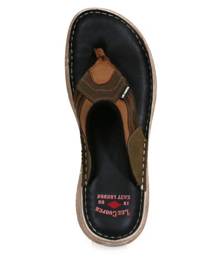 Lee Cooper Green Leather Slippers Price 