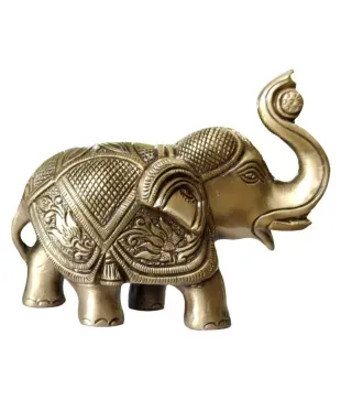 Kratidecor Brown Brass Decorative Elephant Pack Of 1 Buy