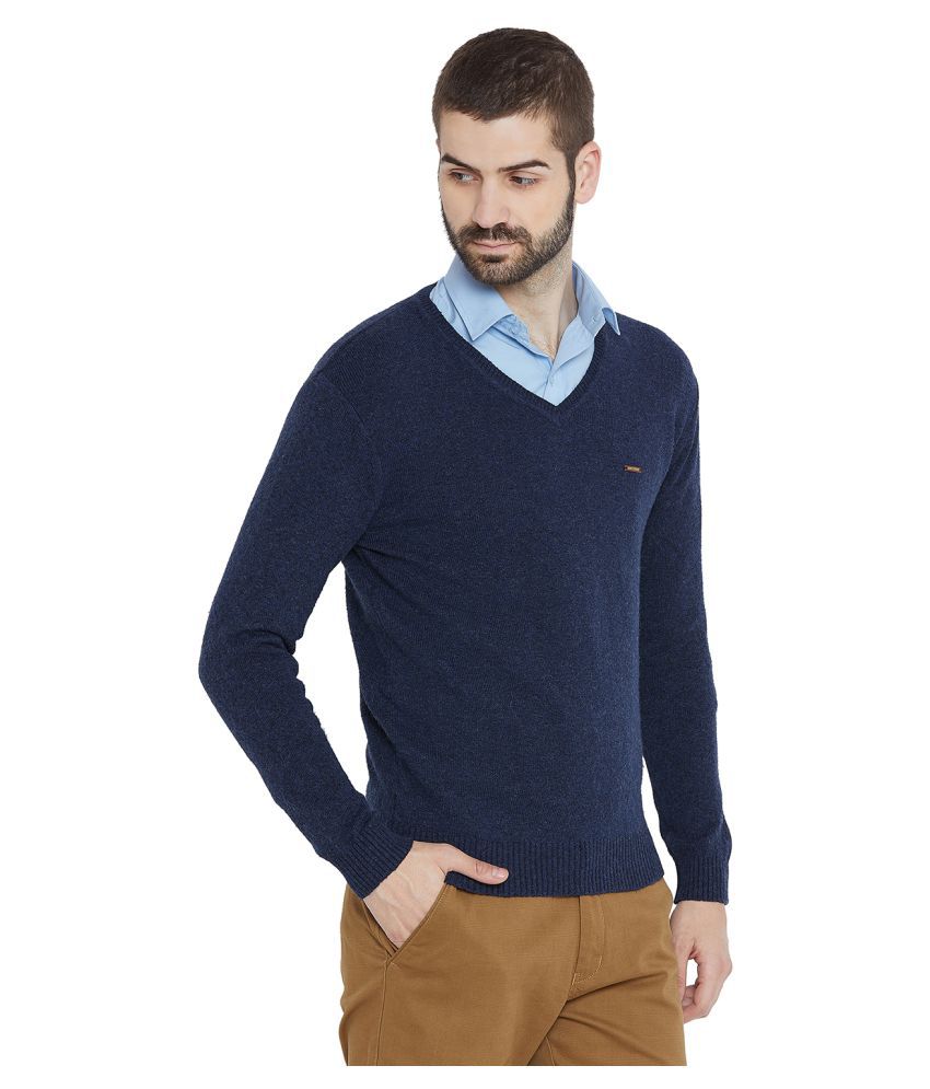 Duke Navy V Neck Sweater - Buy Duke Navy V Neck Sweater Online at Best ...