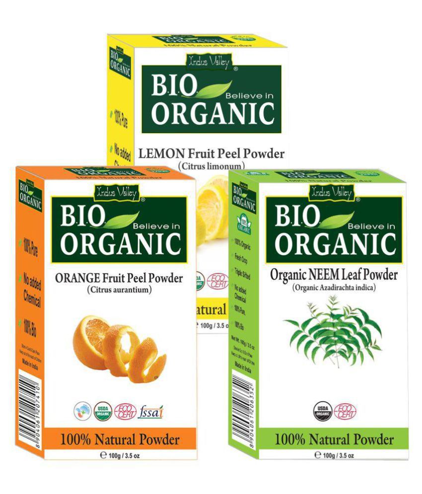     			Indus Valley Bio Organic Lemon Peel, Neem & Orange Peel Powder Combo-Set of 3 (300 g)
