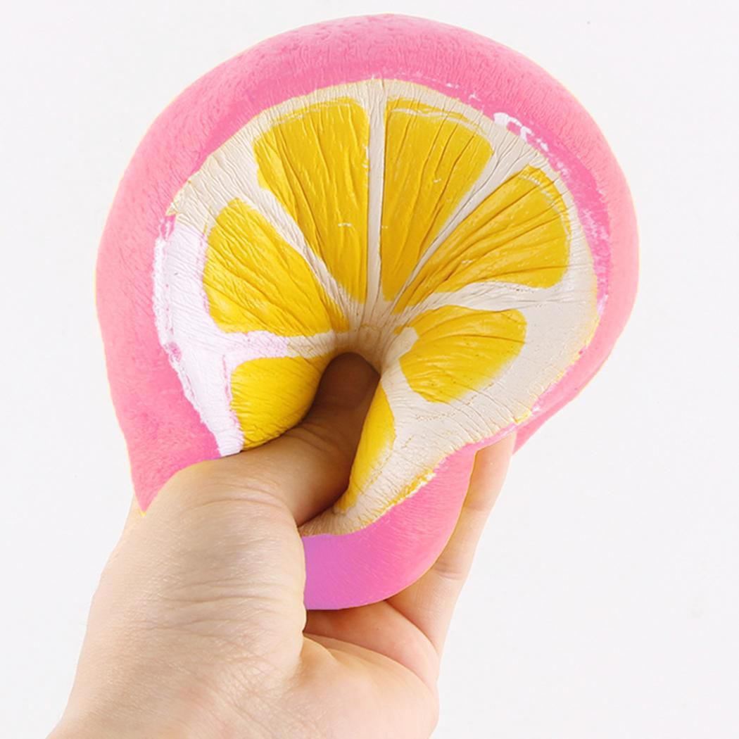 Hot Jumbo Squishy Half Lemon Fruit Scented Super Slow Rising Keyring Kid Fun Toy 