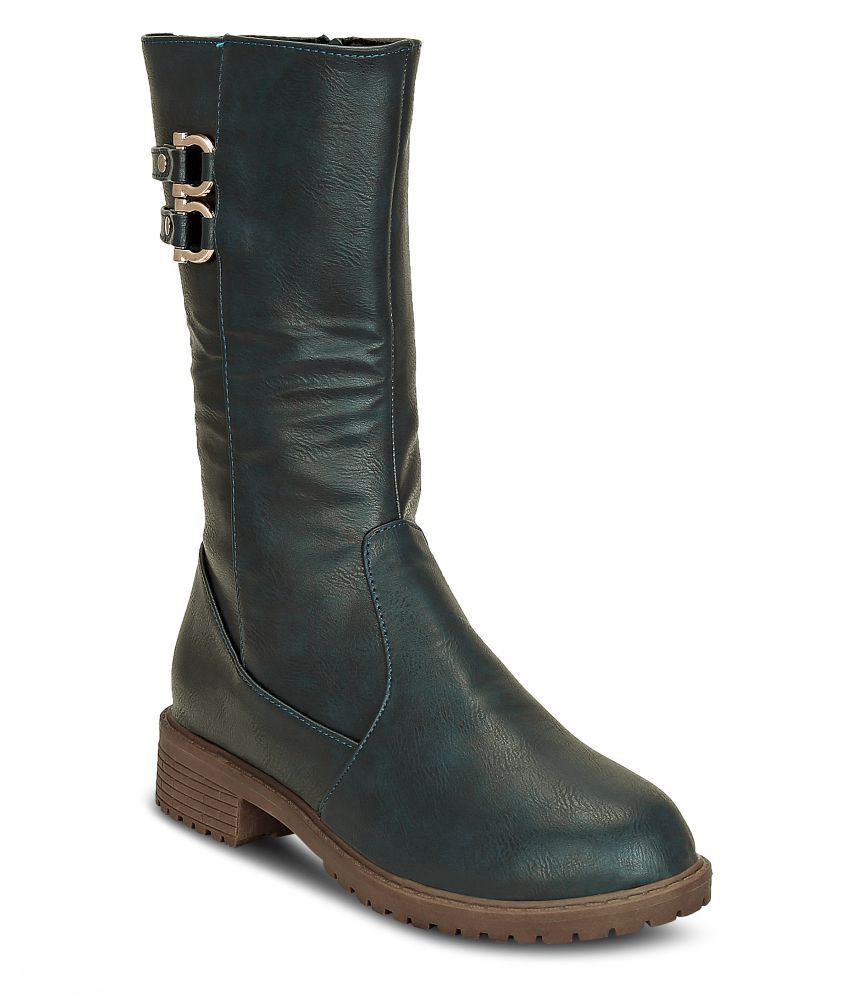 navy mid calf boots