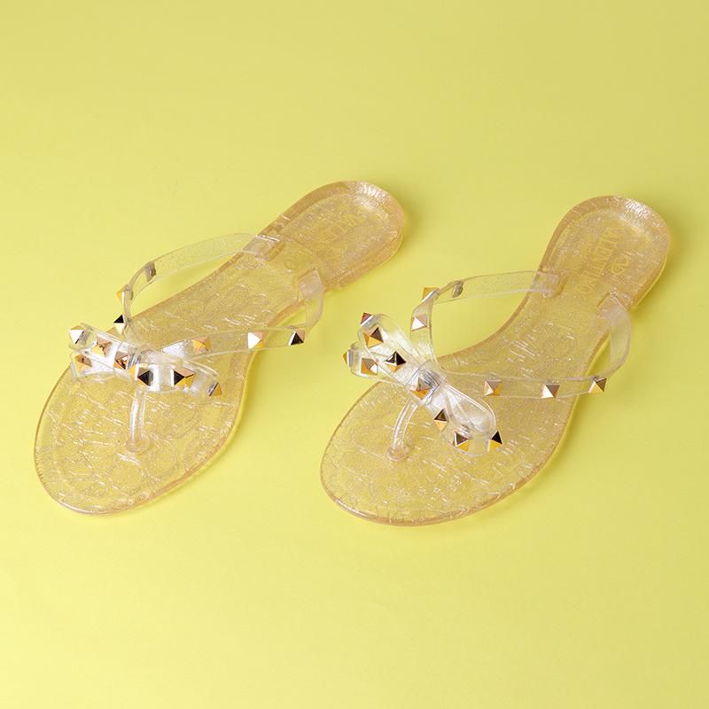 jelly flip flops with bow