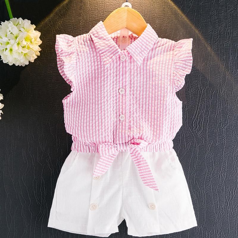 3-7T Toddler Kid Baby Girls Striped 