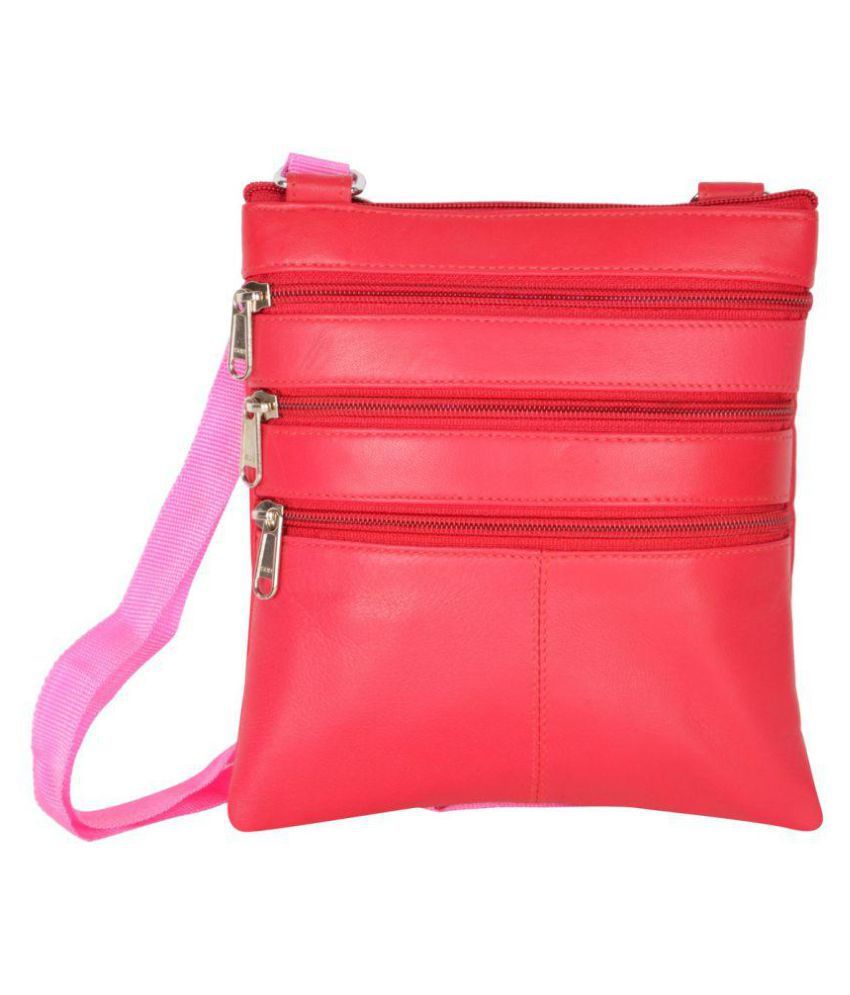 Aspen Leather Pink Pure Leather Sling Bag - Buy Aspen Leather Pink Pure ...