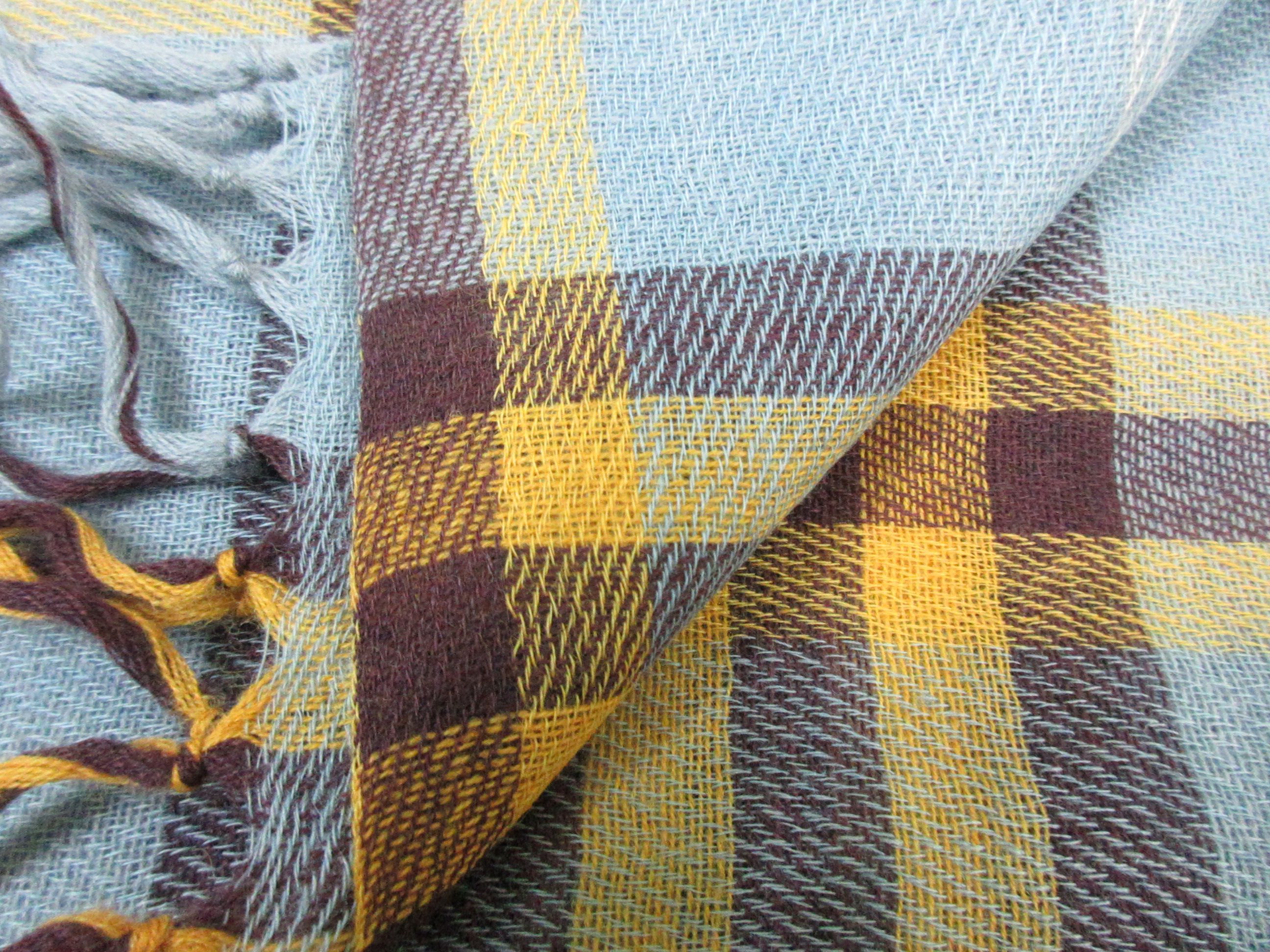 blue checkered scarf