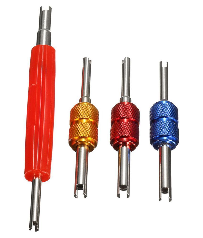4Pcs Dual Schrader Valve Core Remover Service AC System Car Truck Installer Tool 