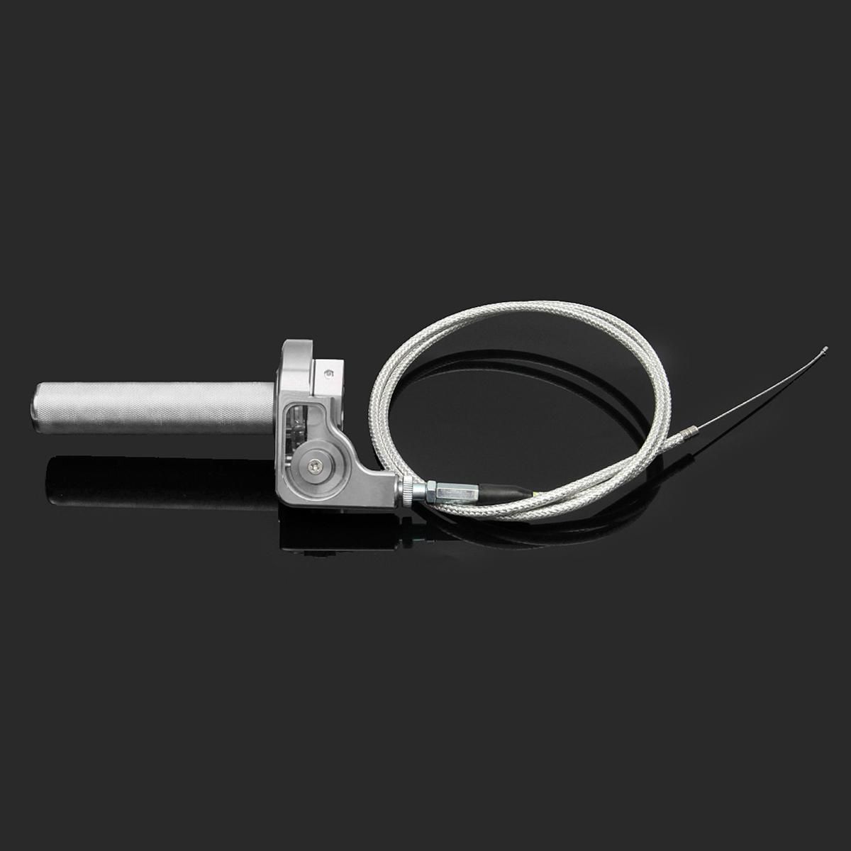7/8'' Motorcycle Aluminum Billet Throttle Clamp+Throttle Cable Translucent Top