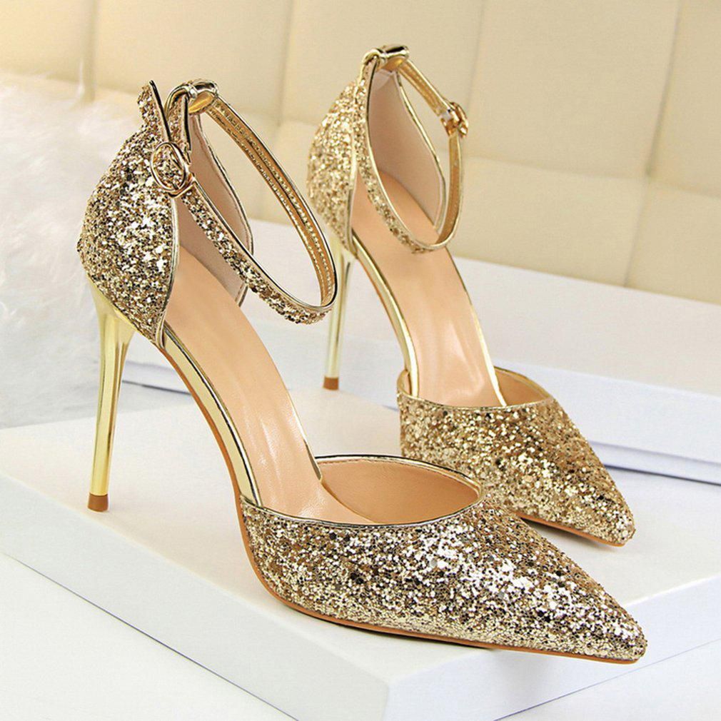 gold heel shoes online