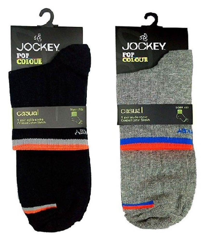 Jockey Multi Casual Ankle Length Socks Pack of 4: Buy Online at Low ...