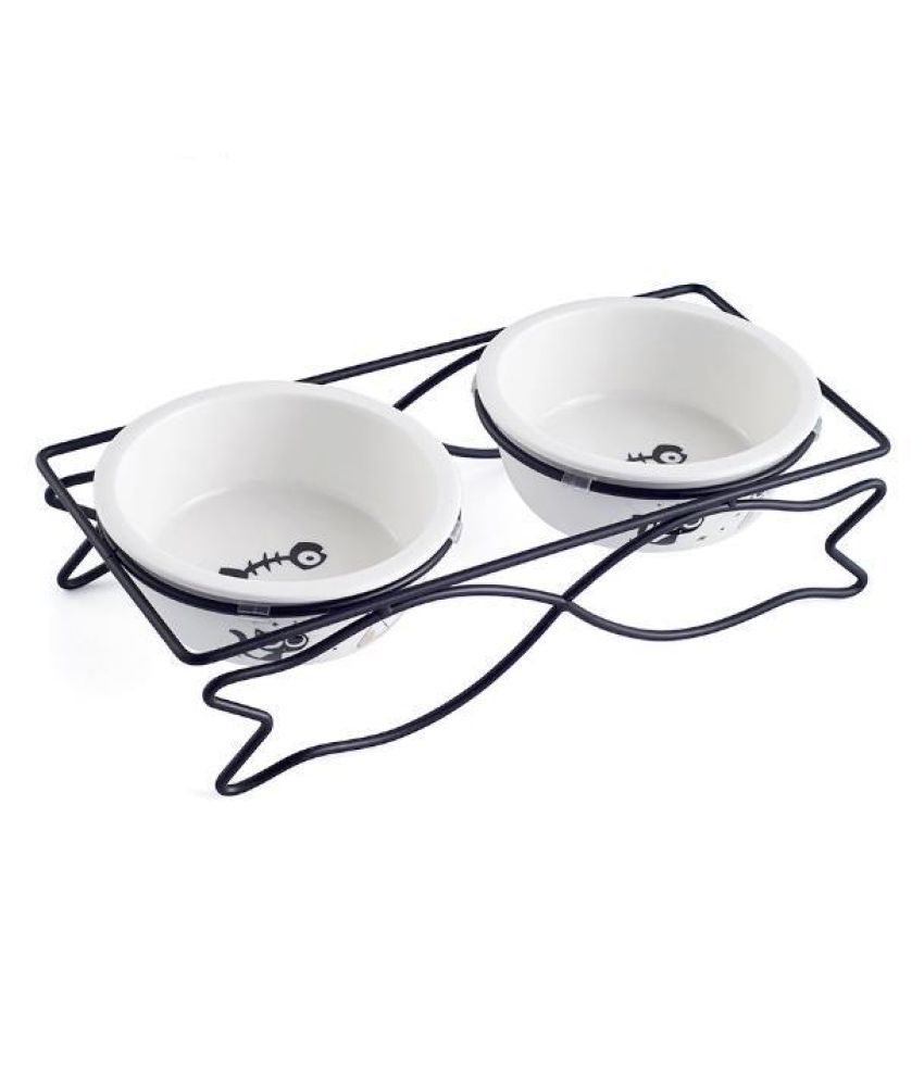 ceramic dog bowl with stand