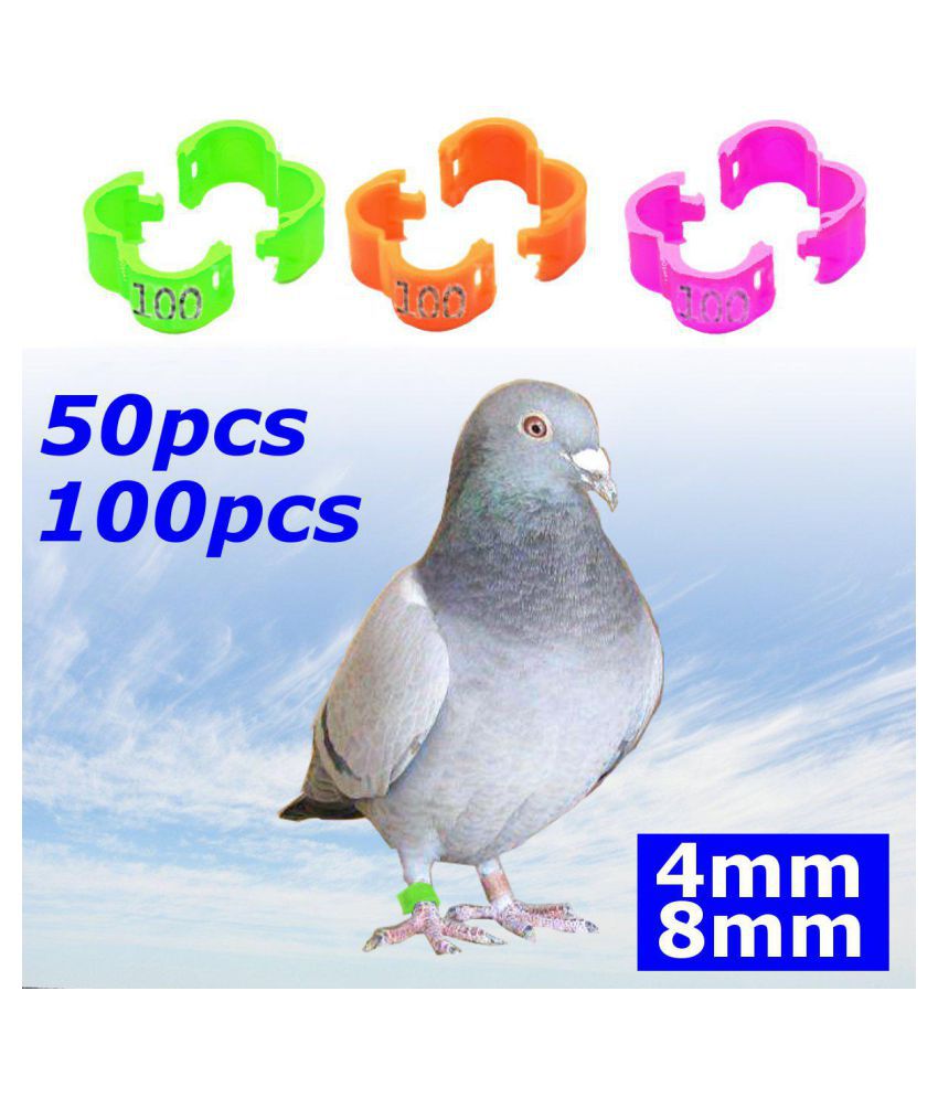 4/8mm No.1-50 /No.1-100 Clip Snap Bird Ring Foot Leg Bands Pigeon Canary 