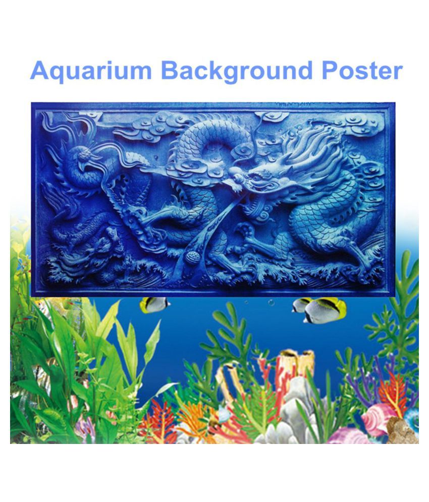 8 Size HD Aquarium Dragon Background Poster Fish Tank Self Adhesive