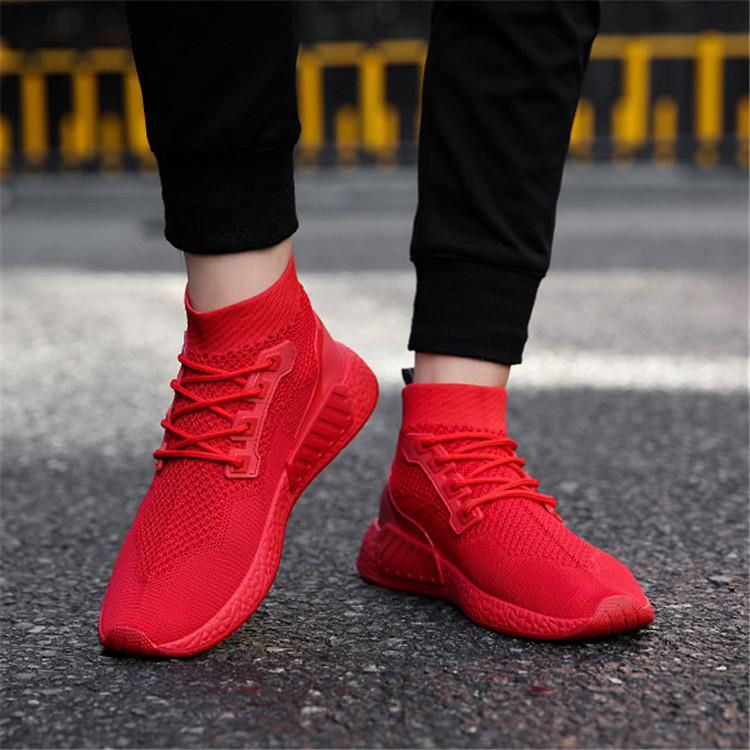 Men's Running Knit Sock Trainers Slip On Gym Fitness Sneakers Casual ...