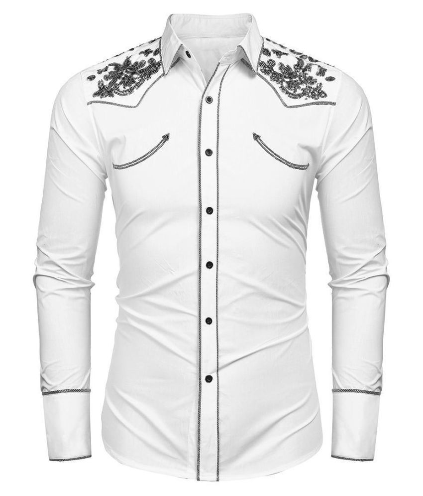 Long Sleeve Shiny Sequins Shirt 
