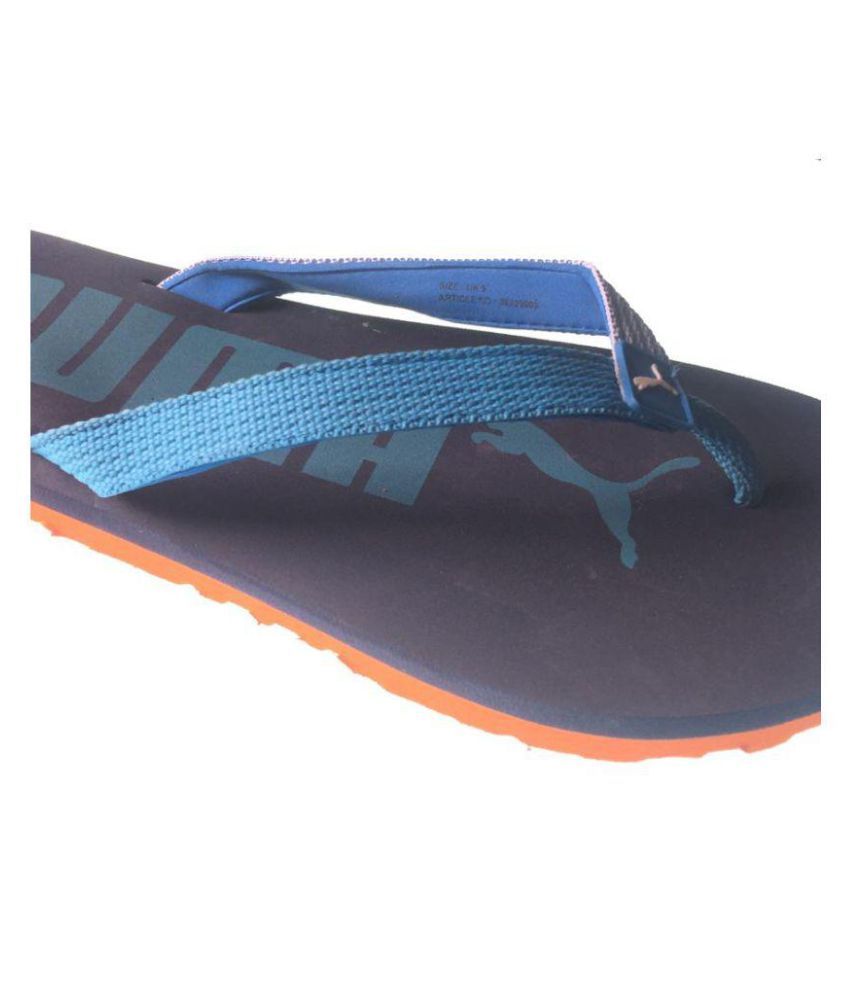 puma blue slide flip flop