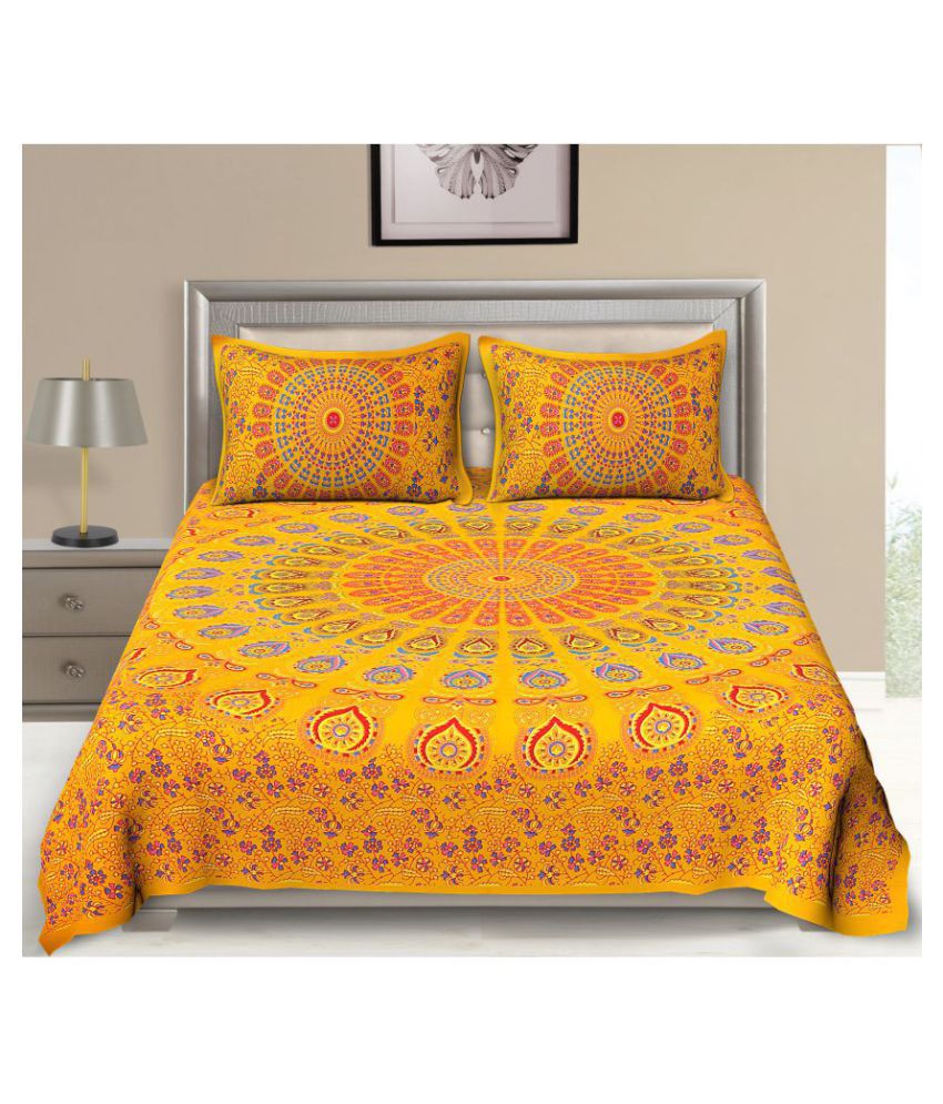     			Bombay Spreads Cotton Double Bedsheet with 2 Pillow Covers ( x )