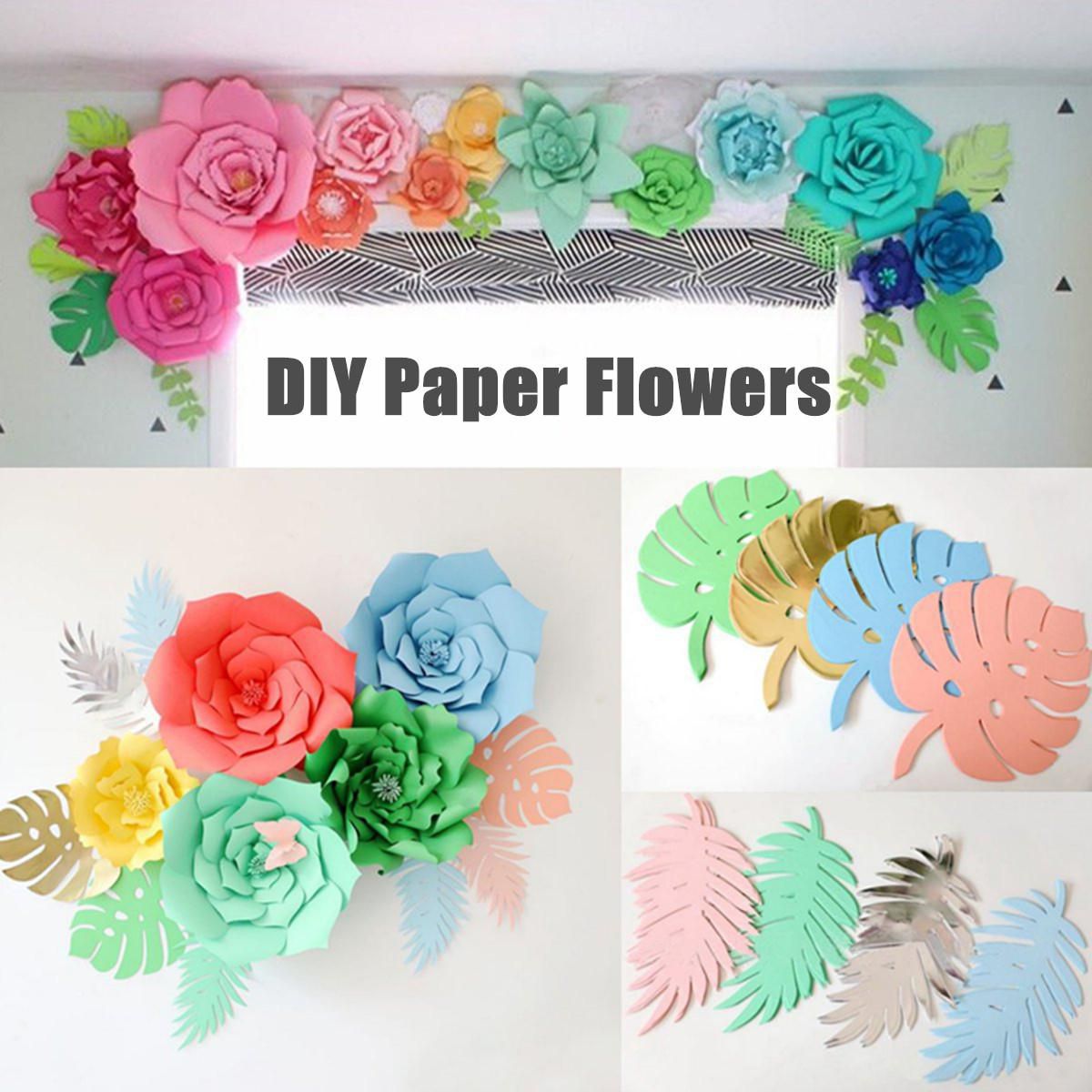20/30cm DIY Paper Flowers Leaves Backdrop Kid Birthday Party Wedding Wall 