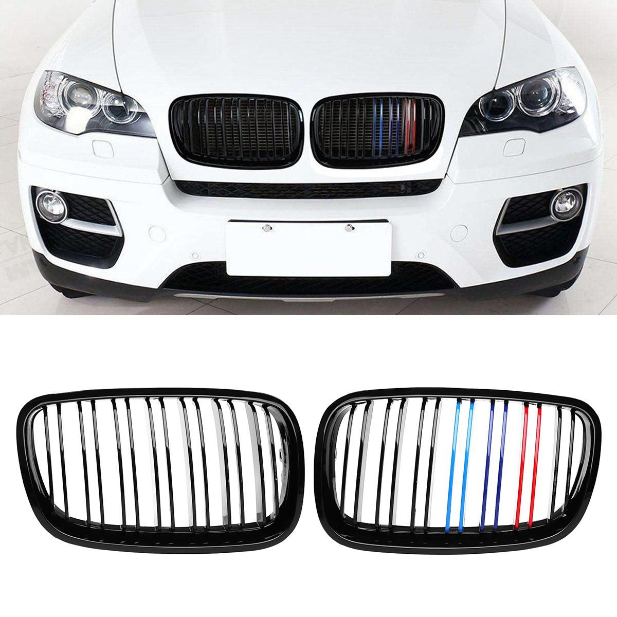 2piece Car Bumper Hood Abs Glossy Black M Color Front Grille Grill Double Slat Kidney For Bmw X5 X6 E70 E71 2007 2013 Buy 2piece Car Bumper Hood Abs Glossy Black M Color Front Grille