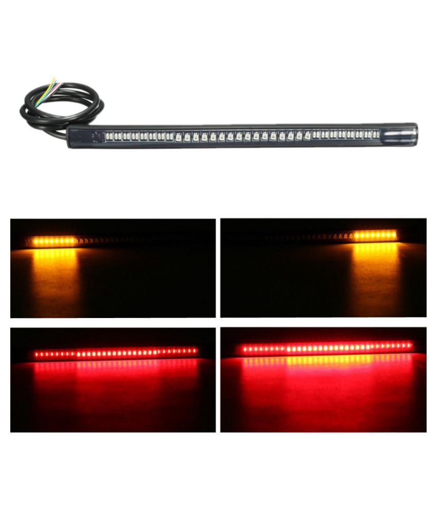 Audew Universal 48 Led Smd Flexibles Frein Stop Clignotant Light Strip Bande Lumineuse Rouge Ambre Pour 12v Moto Buy Audew Universal 48 Led Smd Flexibles Frein Stop Clignotant Light Strip Bande