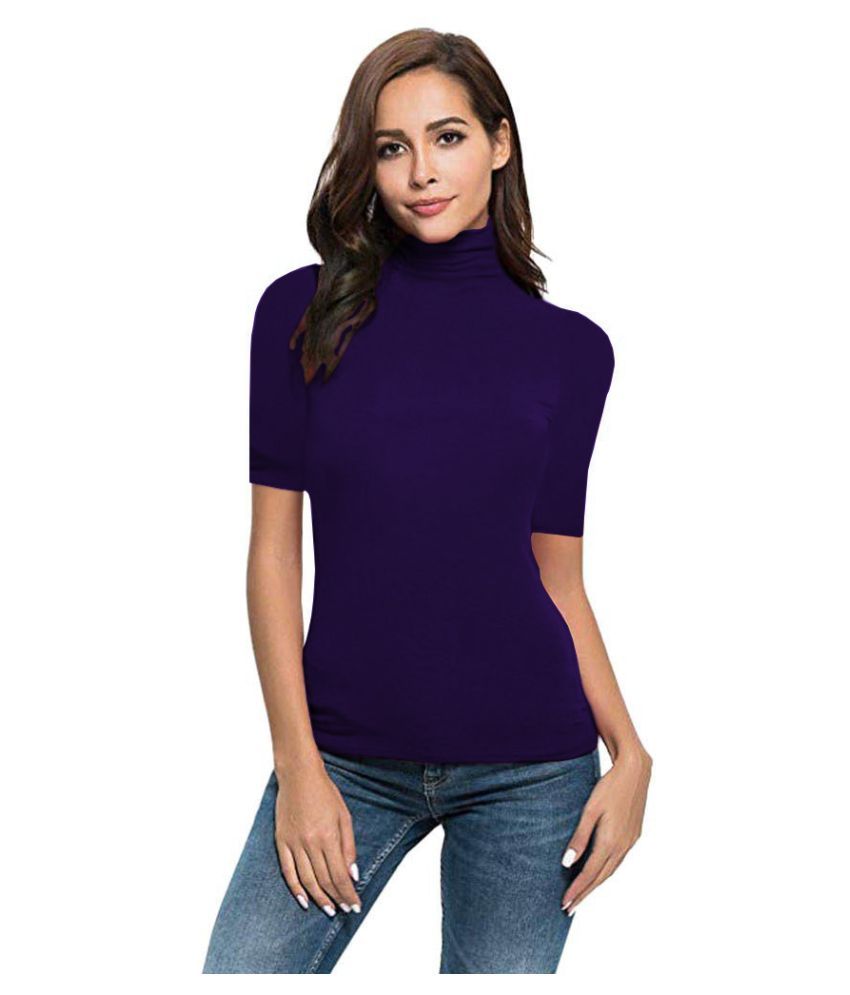 plain black high neck top