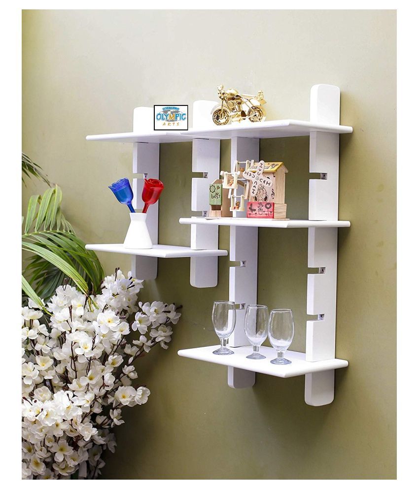 Olympic Arts Floating Shelves White Mdf Pack Of 2 Buy Olympic Arts Floating Shelves White Mdf Pack Of 2 At Best Price In India On Snapdeal