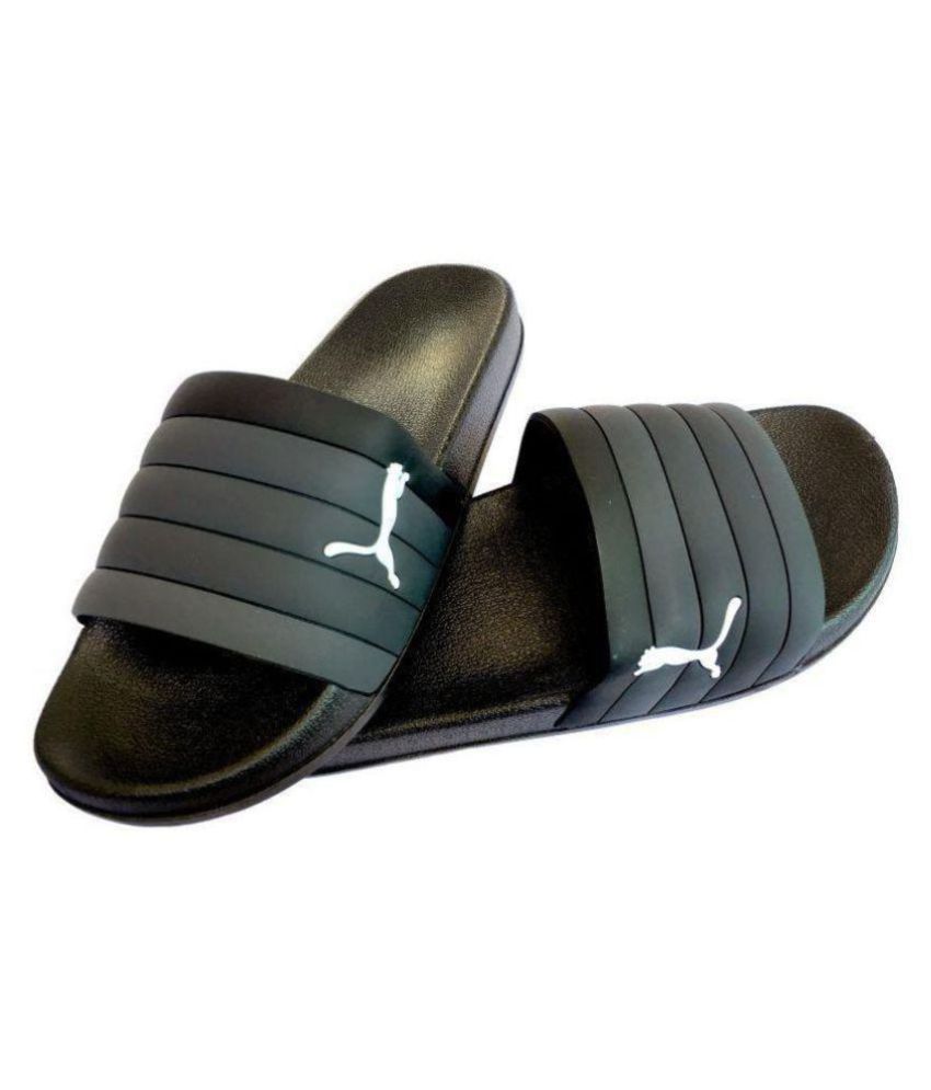 puma gray slides