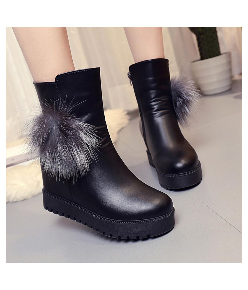 Fashion Women Slope Martin Boots Round Head Zipper Boots Winter Ladies Shoes  - Buy Fashion Women Slope Martin Boots Round Head Zipper Boots Winter Ladies  Shoes Online at Best Prices in India