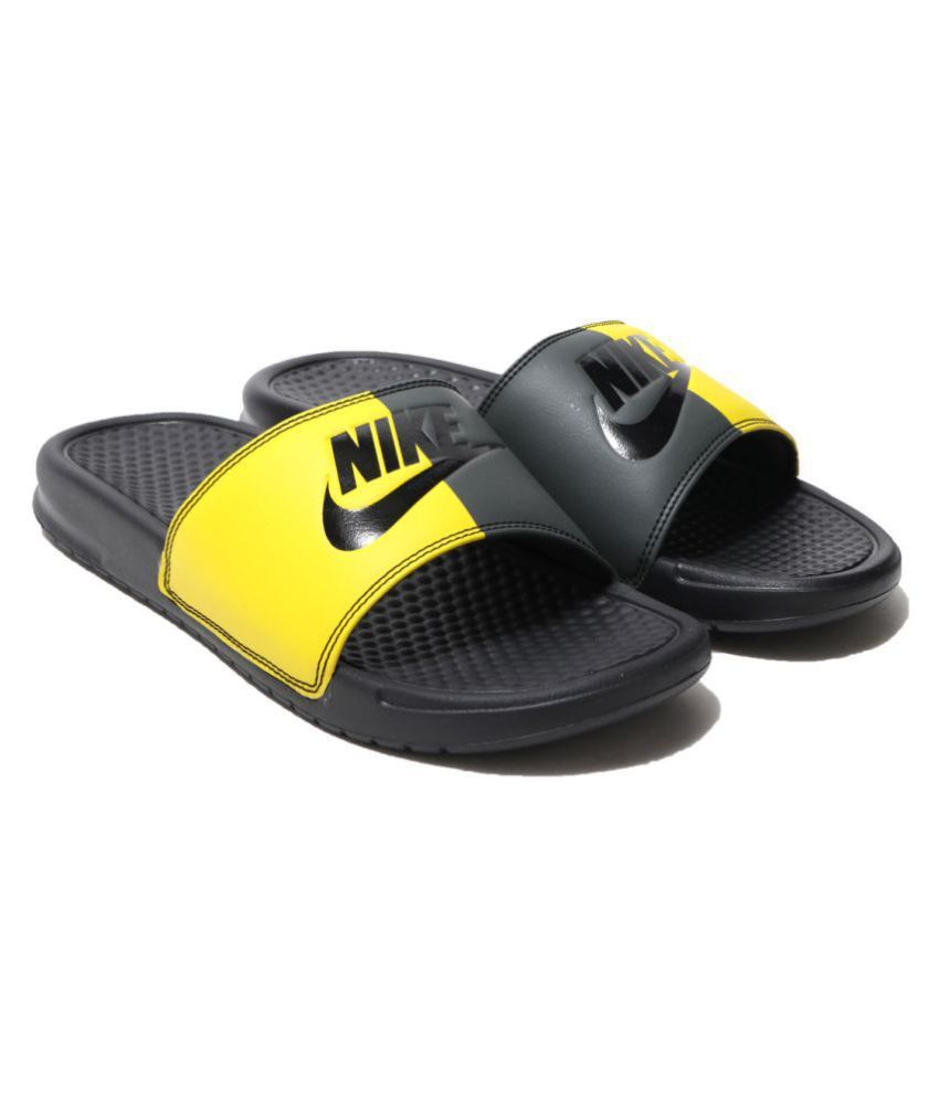 nike benassi yellow