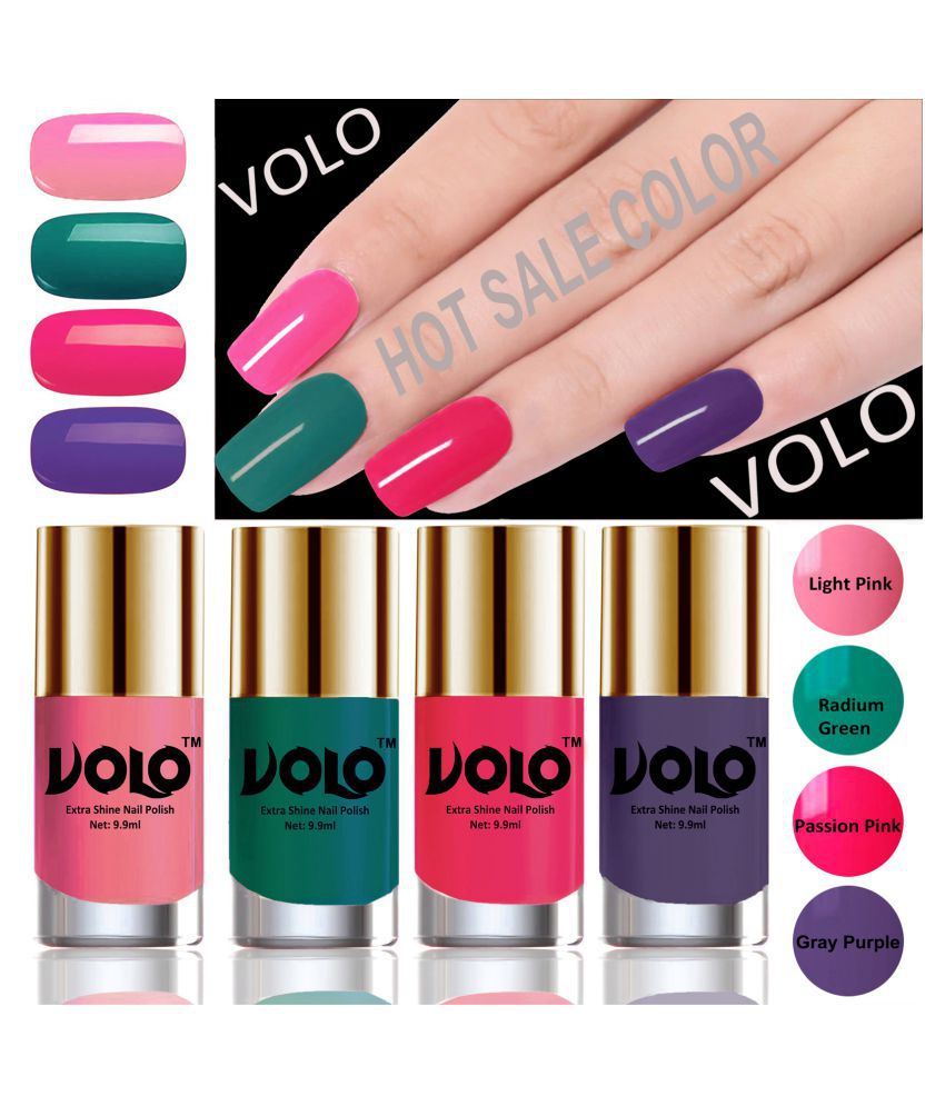     			VOLO Grand Shine lasting High Definition Nail Polish Multi Glossy Pack of 4 39 mL