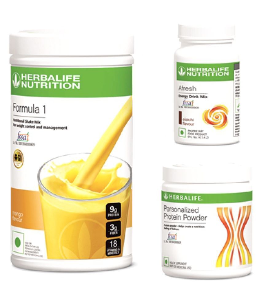     			Herbalife F1 Shake Mango 500 gm + Protein Powder 200 gm + Afresh Energy Drink Elaichi 50 gm Pack of 3