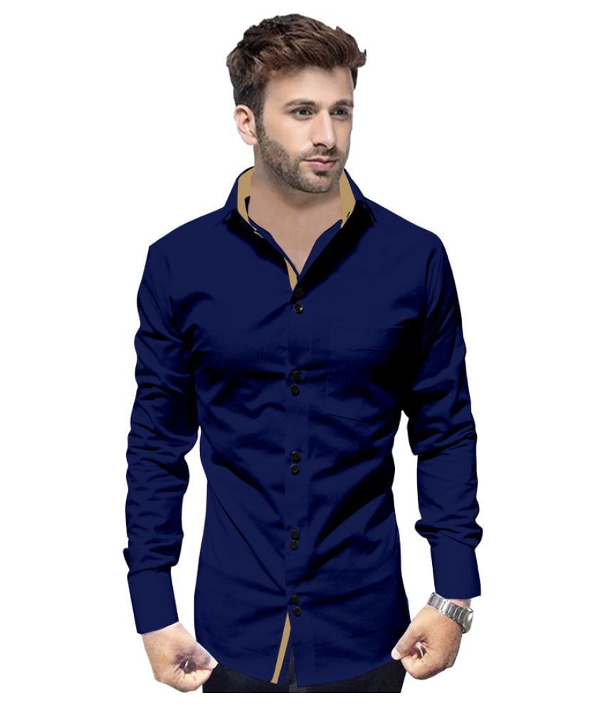     			SUR-T 100 Percent Cotton Navy Solids Shirt