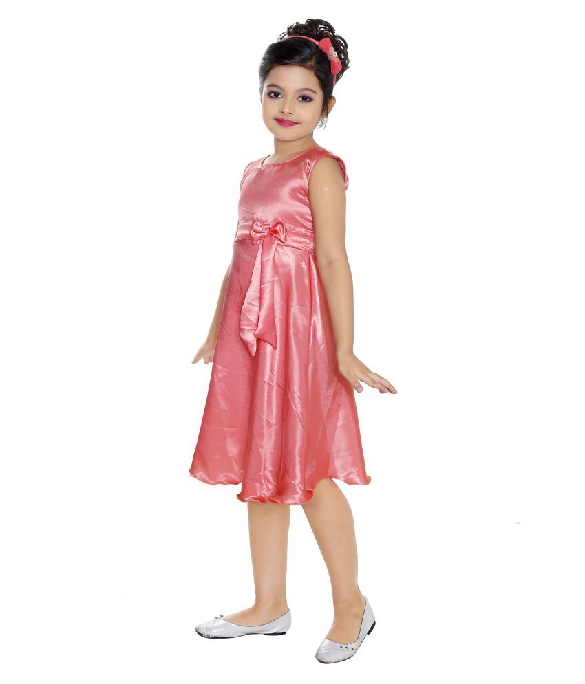 peach color long frock
